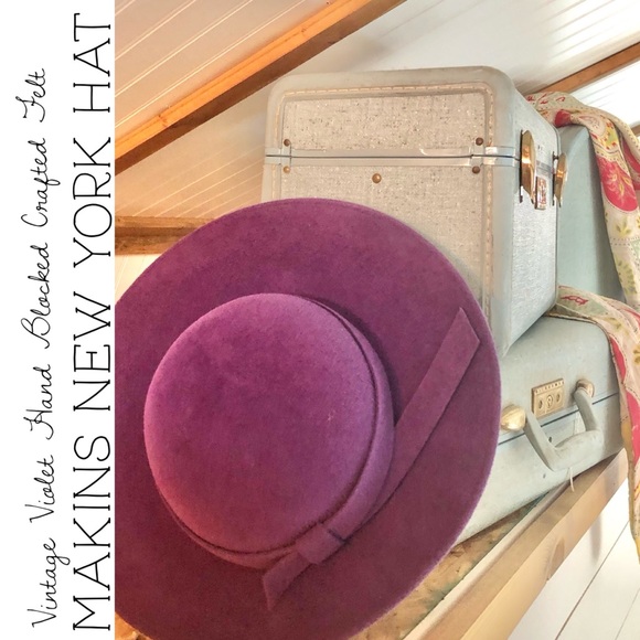 Vintage Violet Felt Makins New York Crafted Hat - Picture 1 of 14